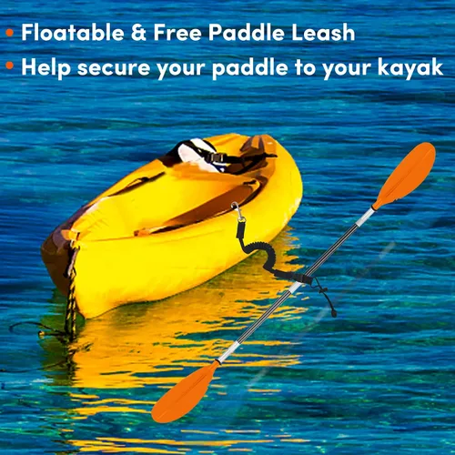 Vista 19 de Remo de kayak, 88 pulgadas, 4 piezas de remos para kayak, flotador de eje de aleación de aluminio resistente, ligero, desmontable, ajustable