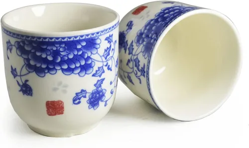 Vista 5 de Juego de té de porcelana, 1 tetera, 6 tazas, tetera, cafetera, tetera, cerámica, regalos de mesa, decoración de mesa (peonía)