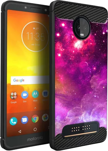 Vista 6 de CasesOnDeck Funda compatible con [Motorola Moto Z3 Play Moto Z3] Moto Z3 Design, funda delgada negra flexible y elegante protección contra golpes