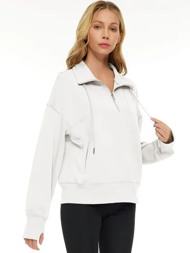Vista 3 de AUTOMET Sudaderas de gran tamaño con capucha de forro polar para mujer, camisas de manga larga, ropa de otoño con bolsillo