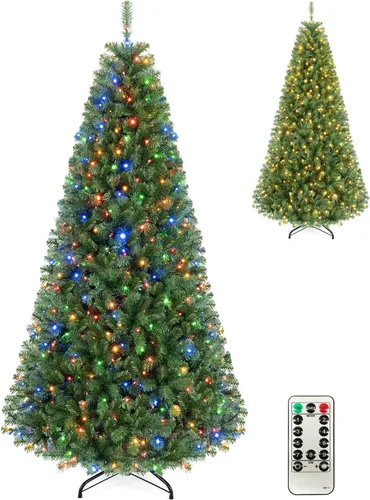 Vista 35 de GOFLAME Árbol de Navidad preiluminado de 7.5 pies con control remoto 3-Verde