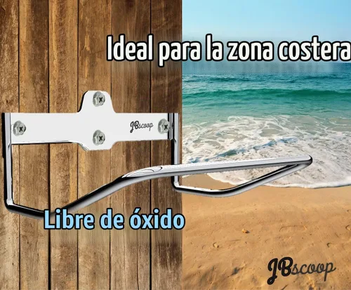 Vista 2 de JBscoop Percha de escalera para pared de garaje, cochecitos de almacenamiento de escalera y silla plegable, soporte de escalera resistente a prueba