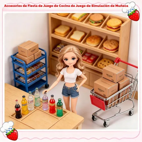 Vista 5 de Vawuz - Set de 175 piezas de cajas de mensajería en miniatura para centro comercial, cajas de envío, modelos de carritos de mano de mini