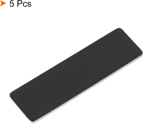 Vista 3 de PATIKIL 2.73 x 0.78 pulgadas, 5 etiquetas de metal con nombre, esquinas redondas con alfiler, etiqueta de nombre personalizada para oficina, Negro