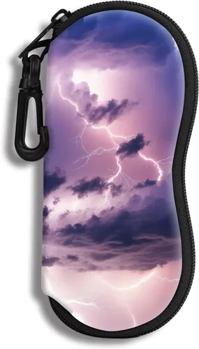 Vista 35 de Hion Sunglasses Case Ultra Light Neoprene Zipper Eyeglass Soft Case with Belt Clip
