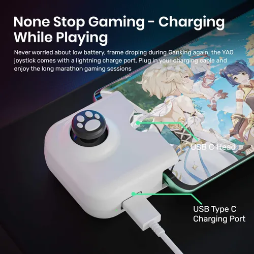 Vista 5 de IFYOO Yao -Joystick con controlador para juegos Mobile, Gamepad para jugar compatible con PUBGG Mobile, Call of Duty Mobile (CODM), Wild Rift