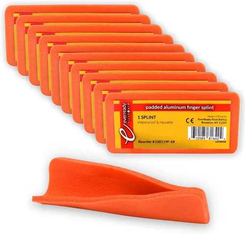 Vista 2 de Ever Ready First Aid Férulas acolchadas de aluminio para dedos de 4" x 2" - Paquete de 10