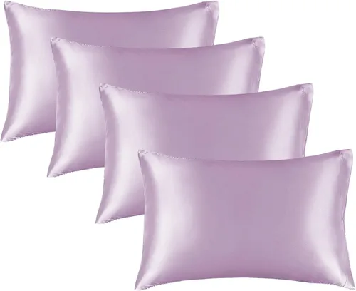 Vista 15 de BEDELITE Funda de almohada de satén para cabello y piel, súper suave y refrescante similar a las fundas de almohada de seda, paquete de 2 con cierre