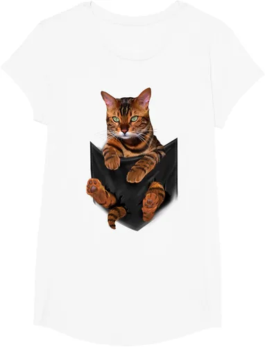 Vista 61 de Camiseta de bolsillo con estampado de tigre y gato Negro