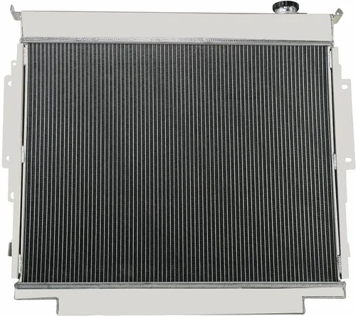 Vista 6 de Radiador compatible con Ford F250 F350 F450 F59 Pickup Truck 6.9L 7.3L V8 Diesel, 4 filas de aluminio completo + 2 ventiladores de 14 pulgadas +