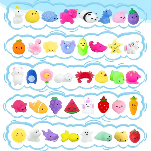 Vista 2 de Paquete de 40 juguetes Mochi Squishies, Kawaii Squishies a granel