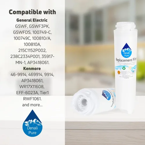 Vista 9 de Paquete de 2 filtros de agua de repuesto para refrigerador General Electric GTS18SHSVRSS – Compatible con cartucho de filtro de agua de refrigerador