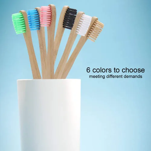 Vista 7 de Cepillo de dientes de nylon suave 6 colores cepillos de dientes reciclables para el cuidado bucal de la persona (azul)