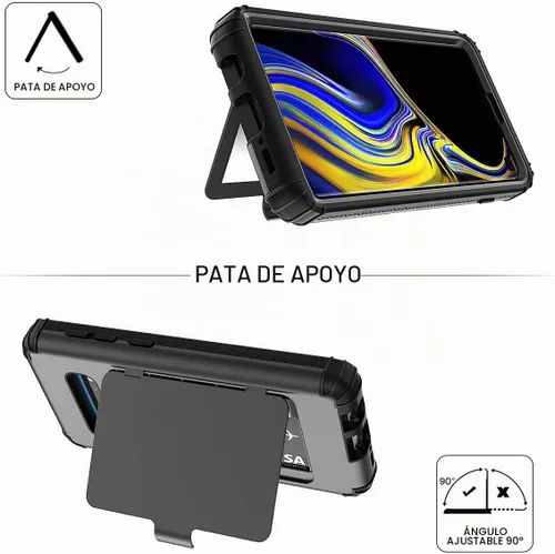 Vista 5 de WeLoveCase Funda tipo cartera para Galaxy S10 Defender con espejo oculto, tres capas a prueba de golpes, protección resistente, funda protectora