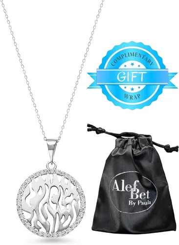 Vista 5 de Alef Bet by Paula Shema Israel Hebrew Prayer Blessing Necklace for Women