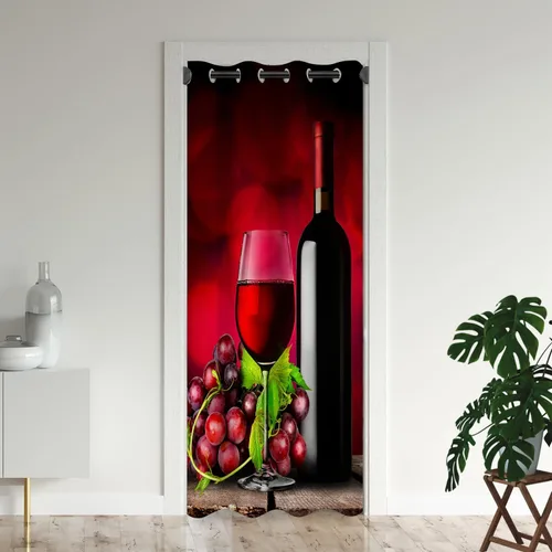 Vista 11 de Cortinas opacas románticas rústicas para puerta de vino de uva de granja para puertas de entrada, cortina opaca romántica para armario de dormitorio