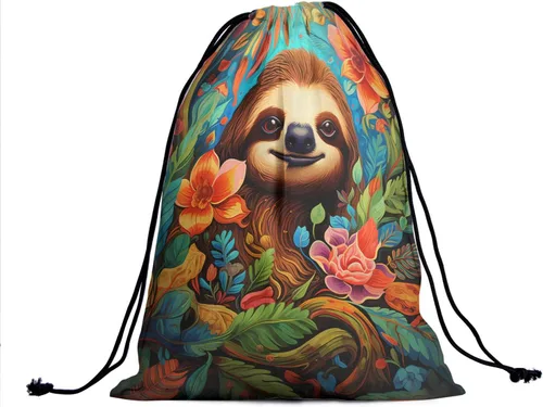 Vista 86 de Bolsa de agarre de gimnasia de piel de animal, bolsa de gimnasia con cordón ajustable, bolsa de cuerda para fauna silvestre, Mariposas Galaxy
