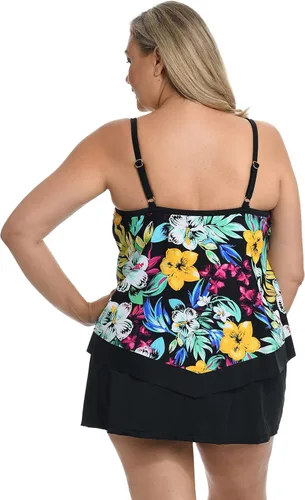Vista 2 de Maxine Of Hollywood Women's V-Neck Flutter Tankini Swimsuit Top