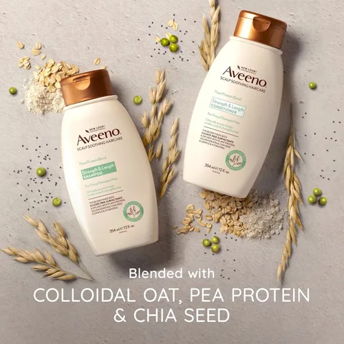 Vista 5 de Aveeno Champú de mezcla de proteínas vegetales para cabello fuerte y saludable, 12 onzas líquidas