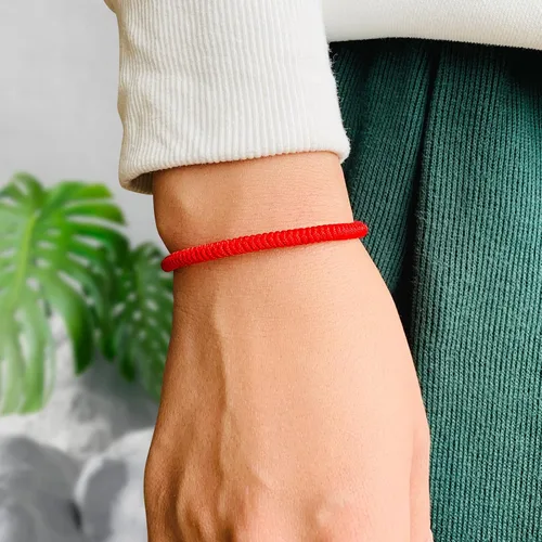 Vista 41 de Pulseras tibetanas hechas a mano con cuerda roja para él y ella, pulsera de la amistad, pulsera de la amistad, hilo negro y rojo para protección