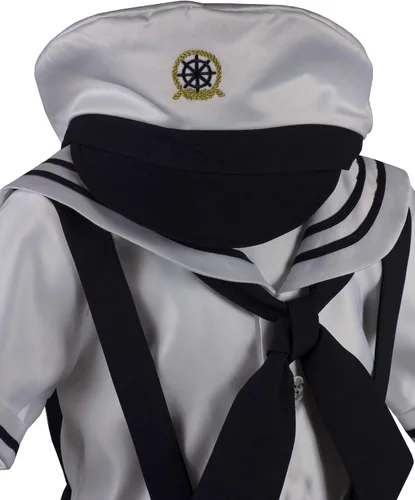 Vista 2 de Lito Childrens Wear Conjunto corto de marinero azul marino para bebés y niños con sombrero de capitán Azul marino 2T