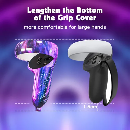 Vista 2 de Relohas Accessories for Oculus Quest 2, VR Accessory Set for Meta Quest 2, Include Controller Grip Leather Cover, VR Shell Cover, Face Cover, The