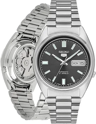 Vista 11 de Seiko 5 Reloj de acero inoxidable para hombre Day/date Calendar, Luminous Hands, Stainless Steel Case & Bracelet, Black Dial, 7S26 Automatic