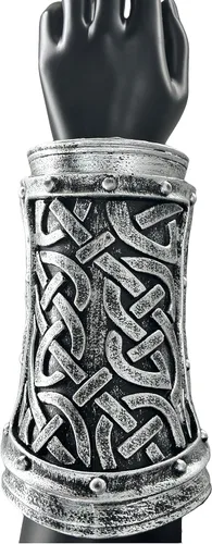 Vista 6 de LOOYAR Auténtica pulsera vikingo de espuma de poliuretano con hebilla, armadura de brazo, perfecta para Halloween, LARP, recreaciones históricas