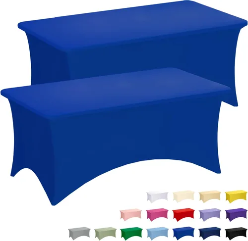 Vista 78 de Fixwal Paquete de 6 Manteles de Mesa Rectangulares, Cubierta de Mesa de 6 Pies, Mantel Blanco Rectangular Ajustado Elástico Rectangular, Cubierta