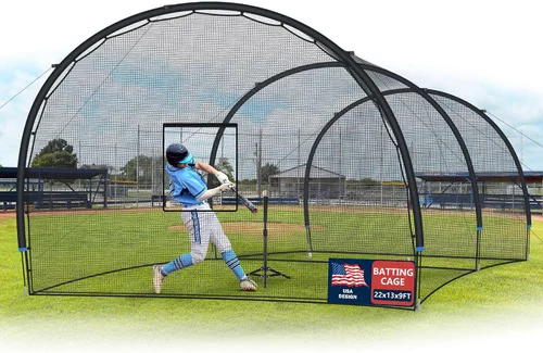 Vista 8 de SHANTRA ORIENGEAR Baseball Batting Cage for Backyard, Fully Enclosed Hitting Cage, Baseball and Softball Training Cages, Backyard Hitting and