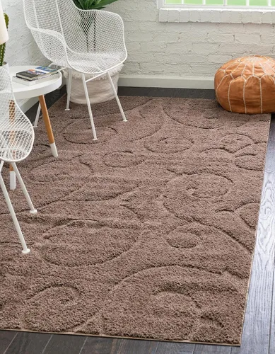 Vista 29 de Rugs.com - Alfombra de la colección Botanical Shag, alfombra de pelo de 4 x 6 pies color beige perfecta para salas de estar, comedores grandes