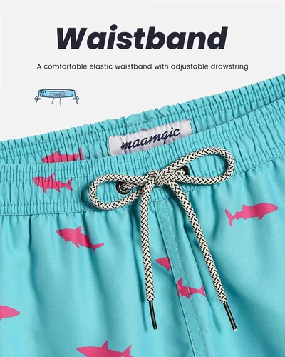 Vista 3 de maamgic Traje de baño para hombre, de secado rápido, con forro de malla, divertido traje de baño