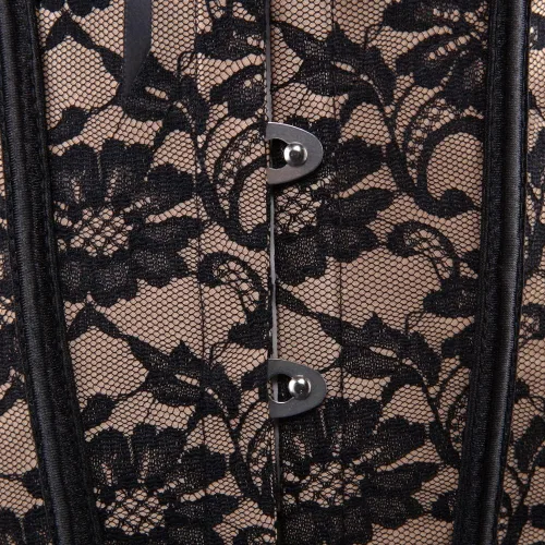 Vista 4 de ZHAIMA Parte superior de corsé de encaje para mujer, conjuntos de lencería floral de talla grande