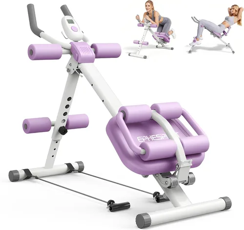 Vista 9 de EPHESPORT 2-in-1 Crunch & Sit-Up Ab Machine with Knee & Back Protection