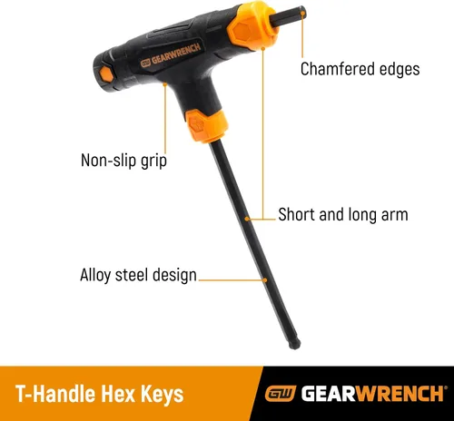 Vista 4 de GEARWRENCH Juego de llaves hexagonales de extremo de bola SAE con mango en T de 7 piezas - 83515