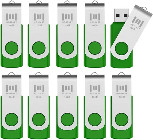 Vista 16 de mosDART - memoria externa USB 2.0 - capacidad pequeña - 10 unidades - 128mb indicador led, negro Con protección de puerto de clip giratorio