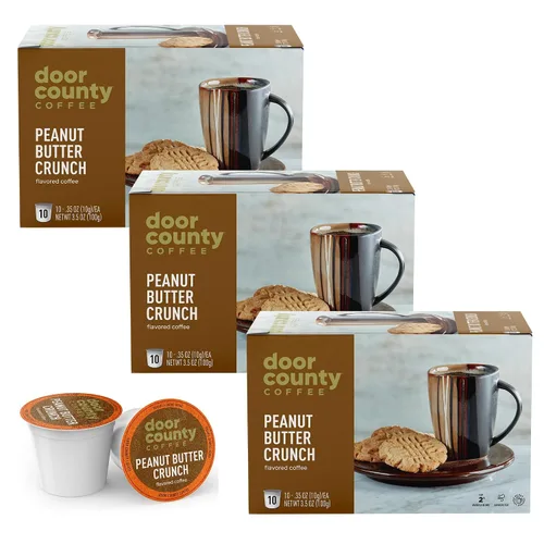 Vista 17 de Door County Coffee Café Molido con Sabor a Toffee de Almendra - 10 Tazas de Una Sola Porción - Tostado Medio - 100% Arábica Especial - Gourmet