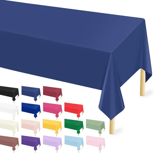 Vista 47 de Mulbozy Mantel de plástico negro desechable 4 unidades, 54 × 108 pulgadas