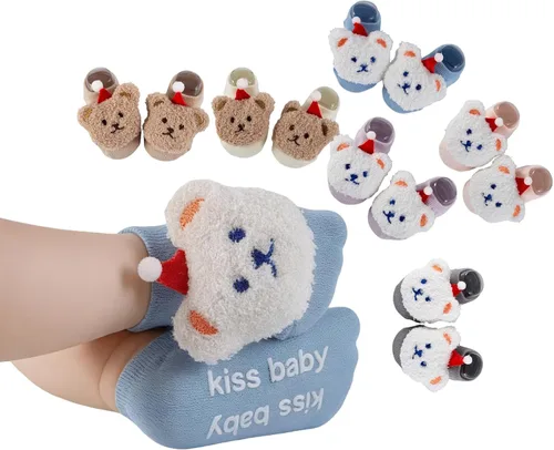 Vista 15 de Calcetines de algodón con agarre antideslizante para bebés, bebés, niñas, regalos para niñas