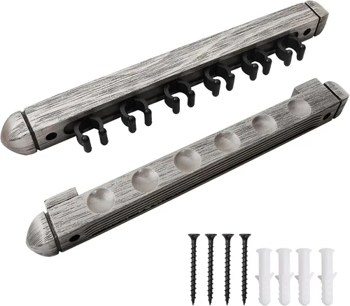 Vista 13 de GSE 2-Piece Wooden Wall Mounted Billiard Pool Cue Rack Holds 6/8/12 Cues Several Colors Available, Pool Stick Holder Only, Space-Saving, Billiard