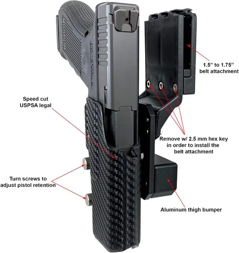 Vista 6 de Scorpion Outdoor Gear Pro Competition Holster se adapta a CZ P 09 3Gun IPSC USPSA aprobado