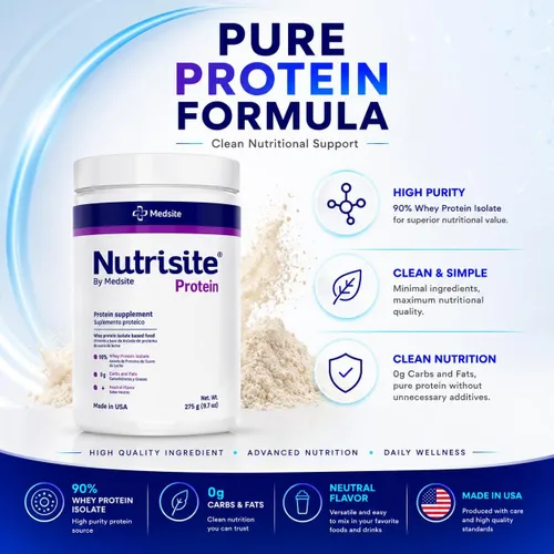 Vista 5 de Nutrisite Proteína de suero en polvo 90% – Proteína en polvo sin sabor para niños y adultos, cero carbohidratos, sin gluten y sacarosa, fácil