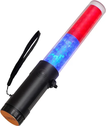 Vista 8 de Jade Butterfly Varita de control de tráfico, varitas de control de tráfico aéreo recargables de 10 pulgadas con imán y LED blanco, varita roja