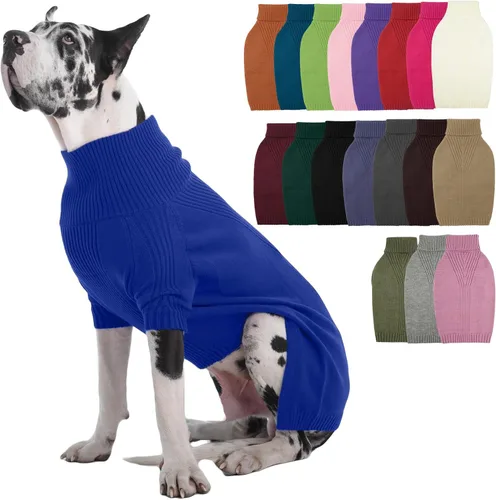 Vista 26 de IECOii Suéter de perro salchicha de cuello alto para perros pequeños, medianos y hembras, elástico y transpirable, abrigo de punto cálido, para Negro