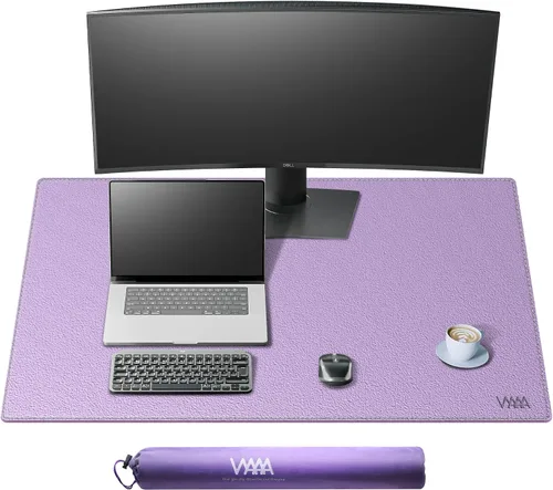 Vista 17 de Vyaaa 63" x 24" PU Leather Desk Mat, Black Large Mouse Pad Extra Large Office Desk Mat, Non-Slip Desk Blotter, Laptop Desk Pad, Waterproof Desk
