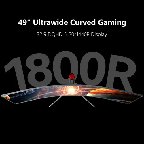 Vista 3 de INNOCN Monitor curvo de 49 pulgadas para juegos ultra ancho 5K2K 120Hz 32:9 QHD 5120 x 1440P, R1800, 99% sRGB, HDR400, USB tipo C, DisplayPort