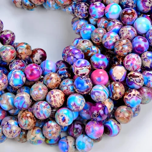 Vista 4 de Zenkeeper 116 piezas cuentas de piedra de sangre africana para hacer joyería 6 MM cuentas sueltas de piedras preciosas de sangre africana