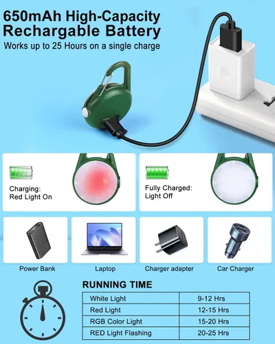 Vista 3 de Paquete de 2 luces para collar de perro, luces recargables para perro para caminar de noche con clip, collar LED impermeable de 4 modos para correr