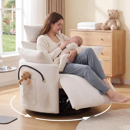 Vista 13 de Silla reclinable eléctrica de pana con USB y reposacabezas ajustable, color Corduroy-gris-eléctrico