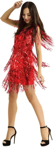 Vista 3 de Vestido de baile latino para mujer, con borlas y lentejuelas, vestido de baile de tango